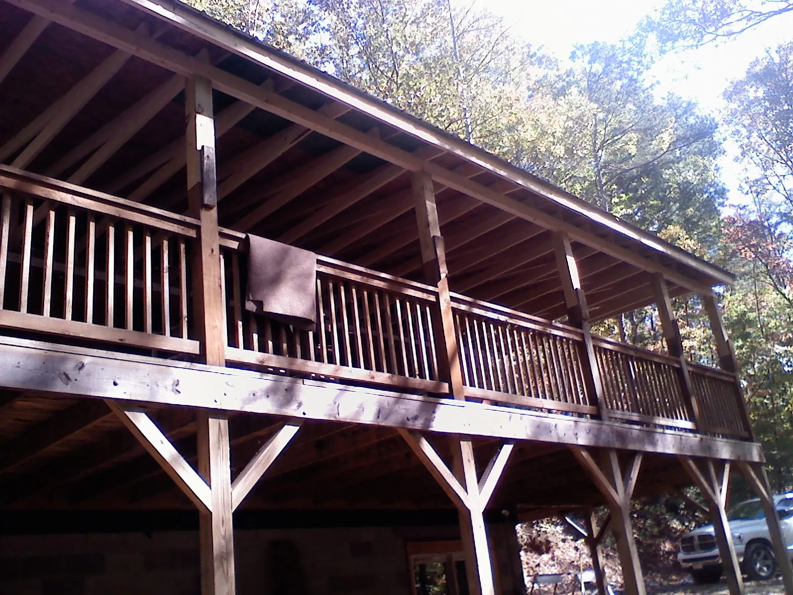 Timber framing under a new elevated porch and deck — Roof Leak Repair in Nodaway by Roofing Brothers